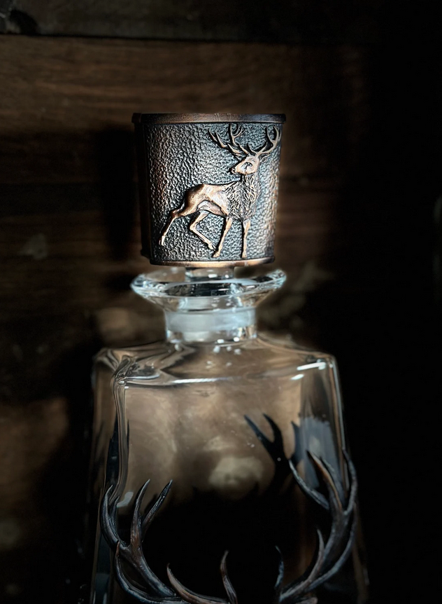 Chocolate Bronze Stag Whisky Decanter