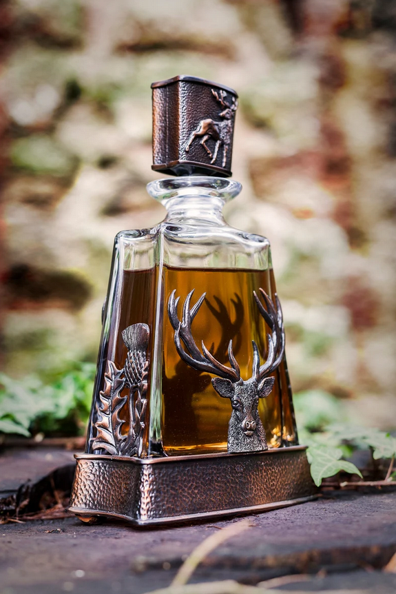 Chocolate Bronze Stag Whisky Decanter