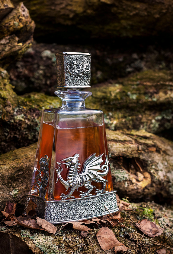 Welsh Dragon Themed Pyramid Decanter