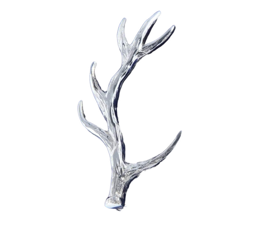 Chrome Stag Antler Pewter Kilt Pin