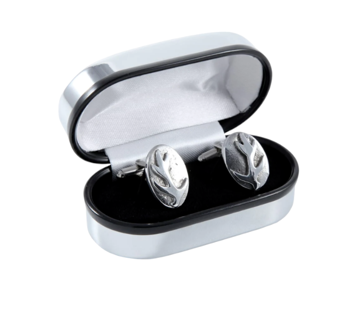 Chrome Stag Antler Cufflinks