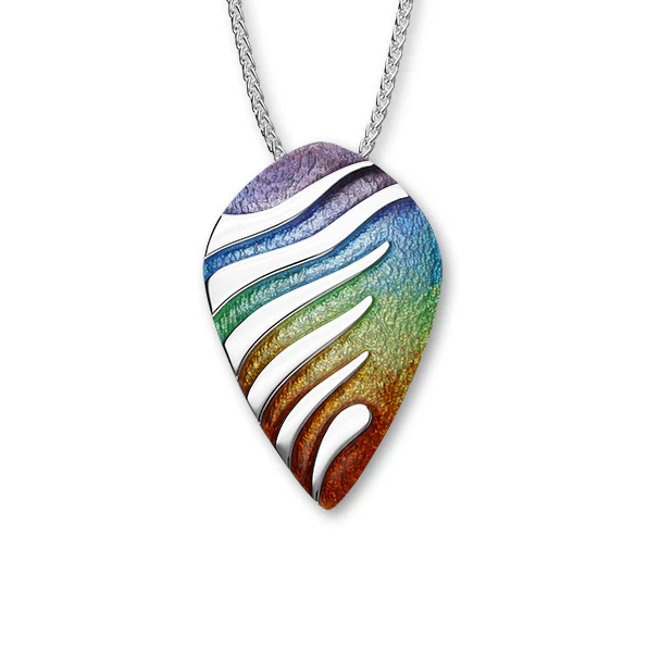 Single Drop Rainbow Sterling Silver Necklace