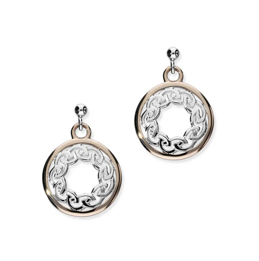 Cullin Silver & 9CT Rose Gold Drop Earrings