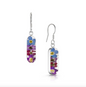 Purple Haze Sterling Siver 'Leela' Vertical Bar Earrings With Real Flowers