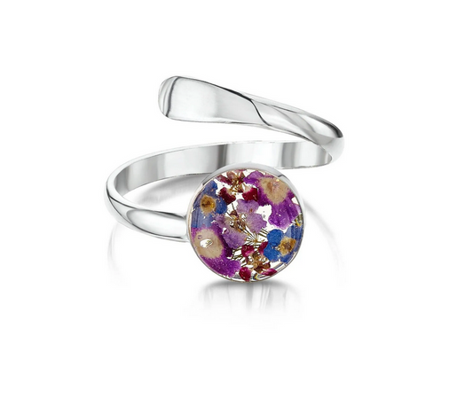 Purple Haze Adjustable Sterling Silver Ring