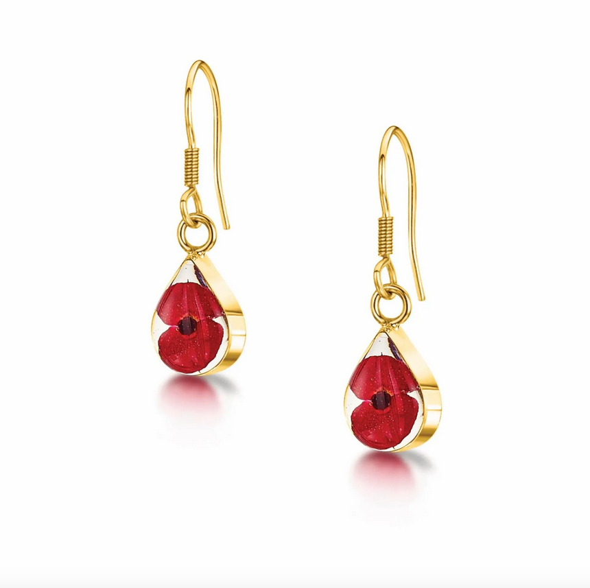 Poppy Small Round Gold Plated Dangle Earrings