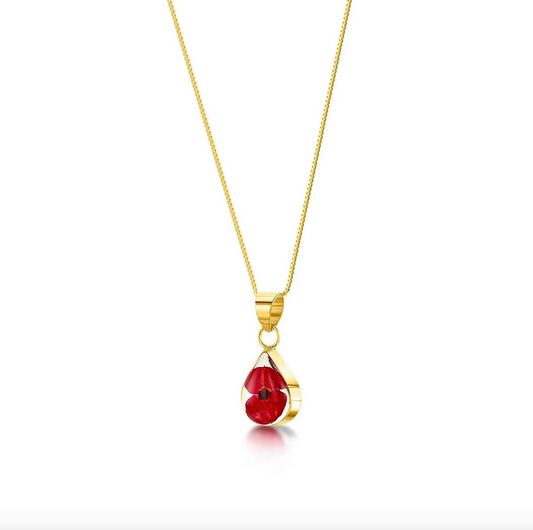 Poppy Small Tear Drop Gold Plated Necklace