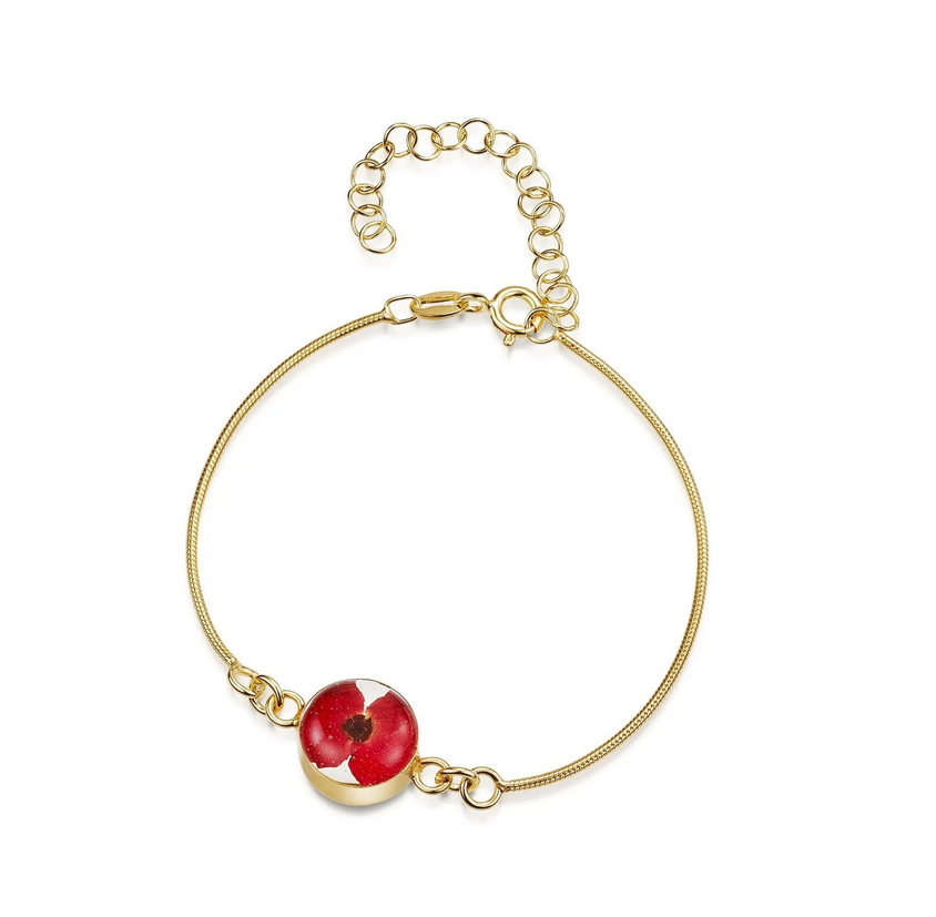 Gold Plated Round Poppy Snake Bracelet