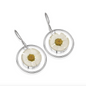 Sterling Silver Round Daisy Earrings