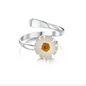 Sterlinf Silver Adjustable Daisy Ring