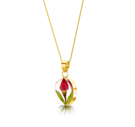 Gold Plated Miniature Rose Necklace