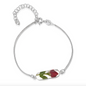 Sterling Silver Snake 'Leela' Oval Rose Bracelet