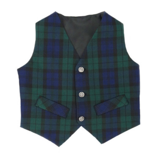 Children's Black Watch Waistcoat