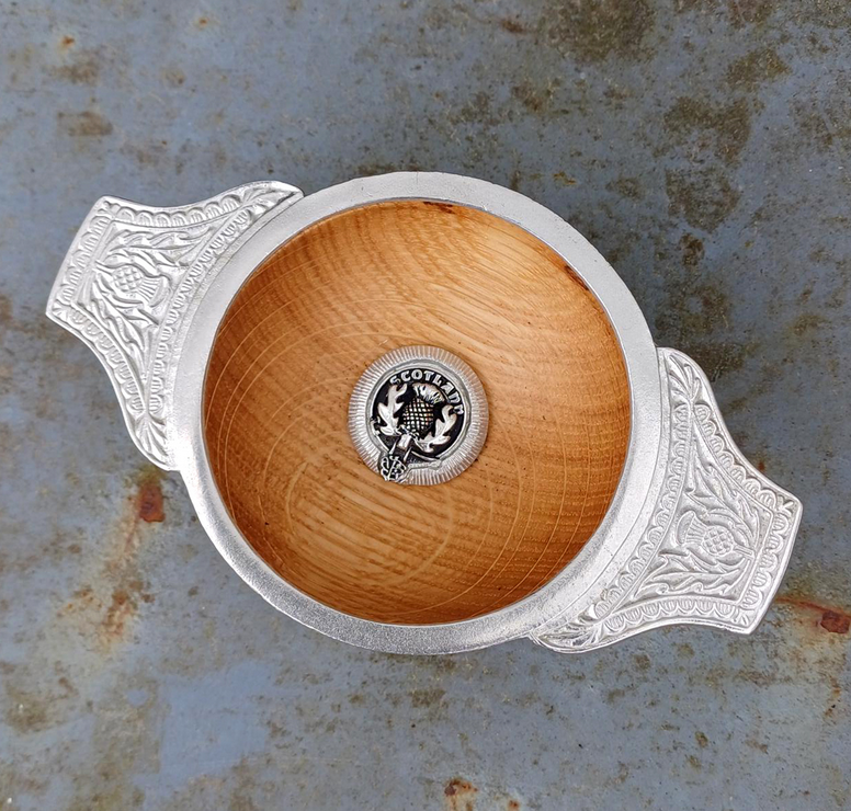 Scottish Thistle Wooden Quaich