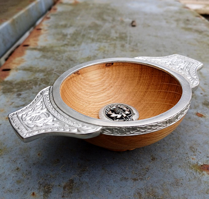 Scottish Thistle Wooden Quaich