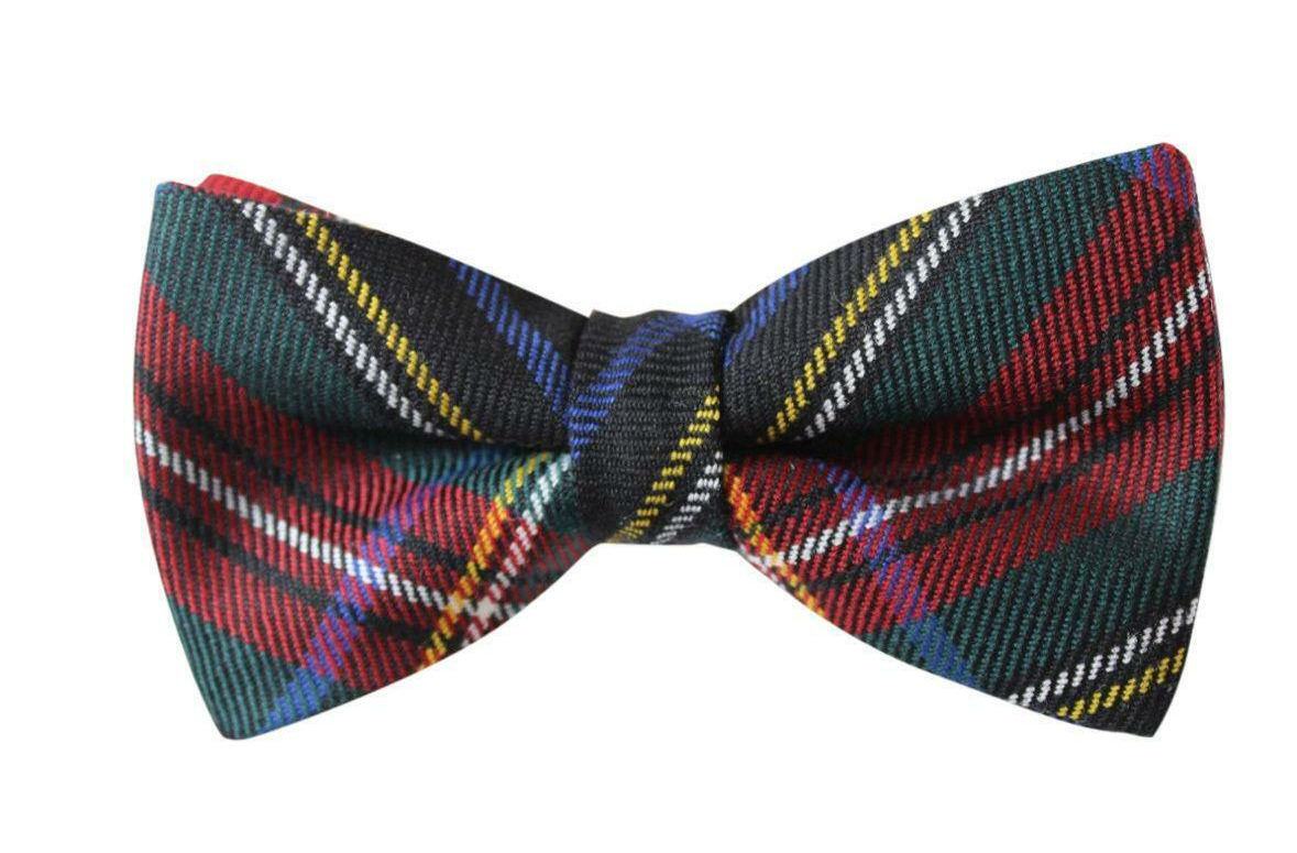 Luxury Tartan Pre-tied Bow Tie - Black Stewart