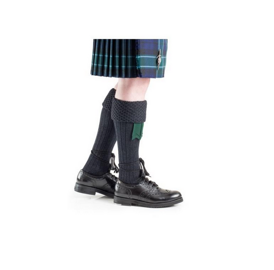 Brilliant Charcoal Quality Bubble Honeycomb Top Piper / Pipeband Hose Kilt Socks