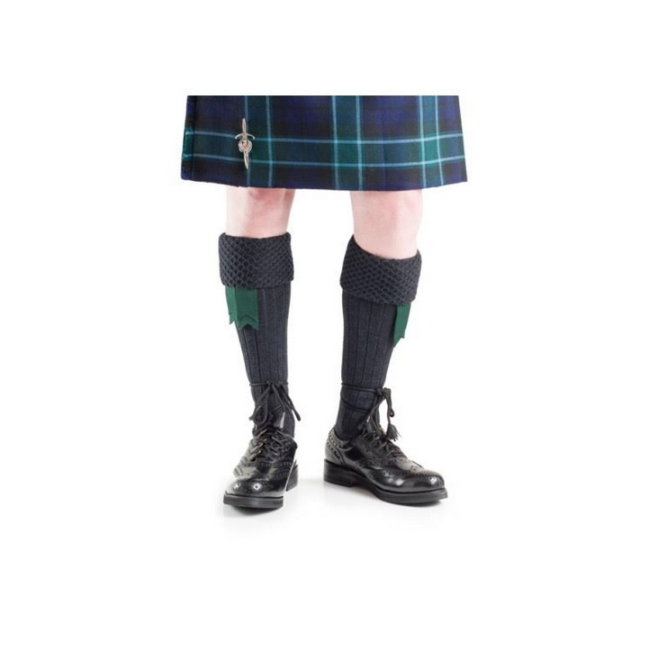 Brilliant Charcoal Quality Bubble Honeycomb Top Piper / Pipeband Hose Kilt Socks