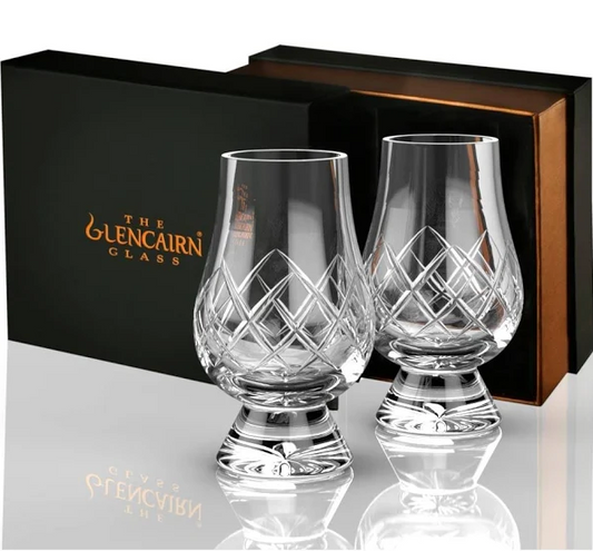 Set of Two Cut Crystal Whisky Tasting Glasses