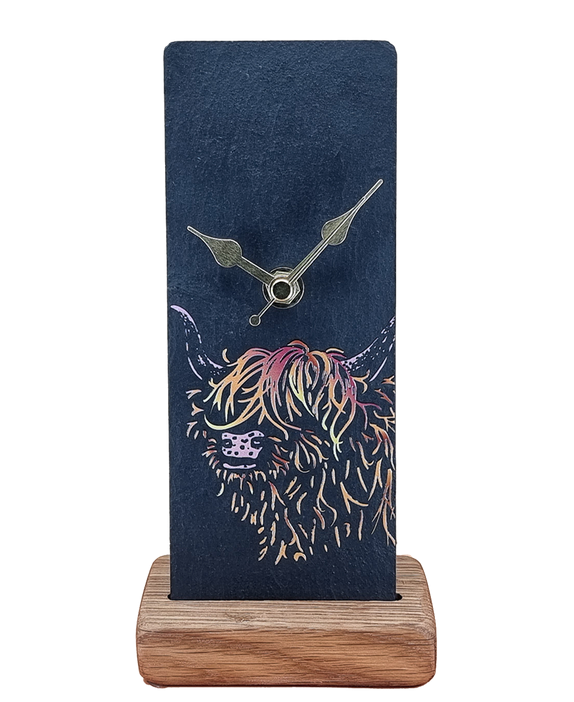 Slate Highland Cow - Whisky Barrel Stand