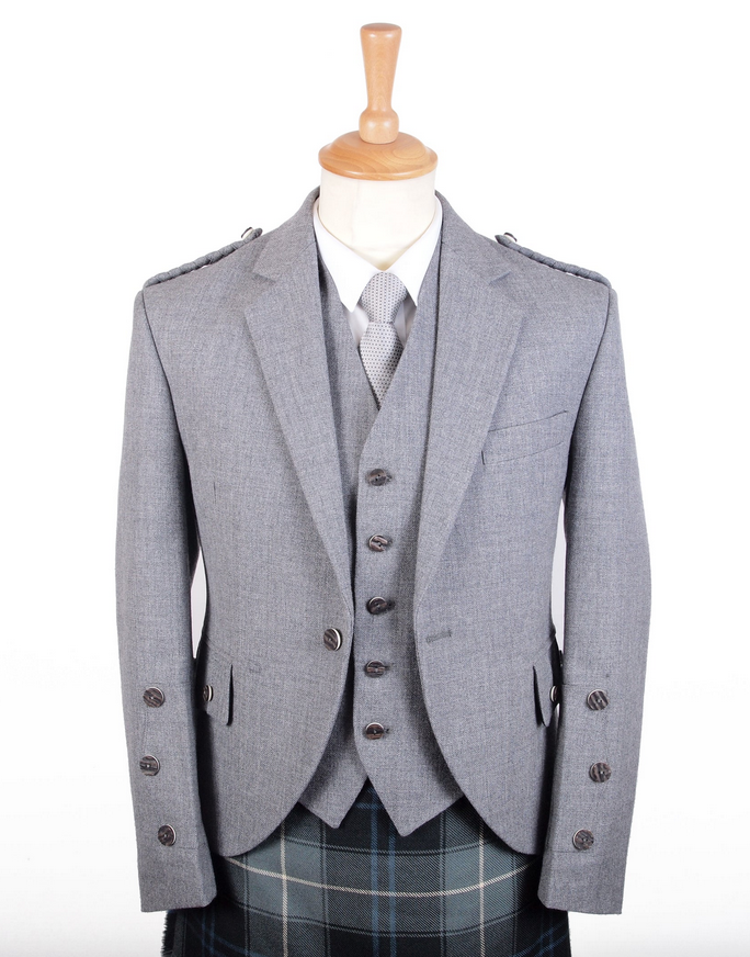 Light Grey Braemar Tweed Jacket & Waistcoat