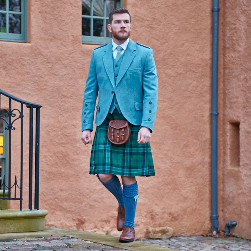 Lovat Blue Clunie Herringbone Highland Jacket & Waistcoat