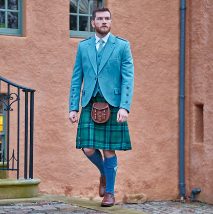 Lovat Blue Clunie Herringbone Highland Jacket & Waistcoat