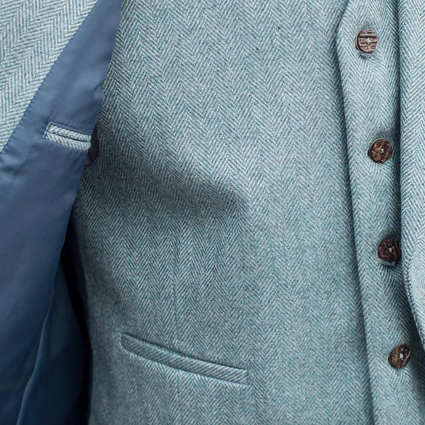 Lovat Blue Clunie Herringbone Highland Jacket & Waistcoat