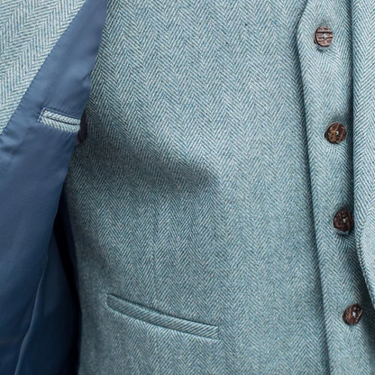 Lovat Blue Clunie Herringbone Highland Jacket & Waistcoat