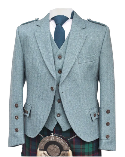 Lovat Blue Clunie Herringbone Highland Jacket & Waistcoat