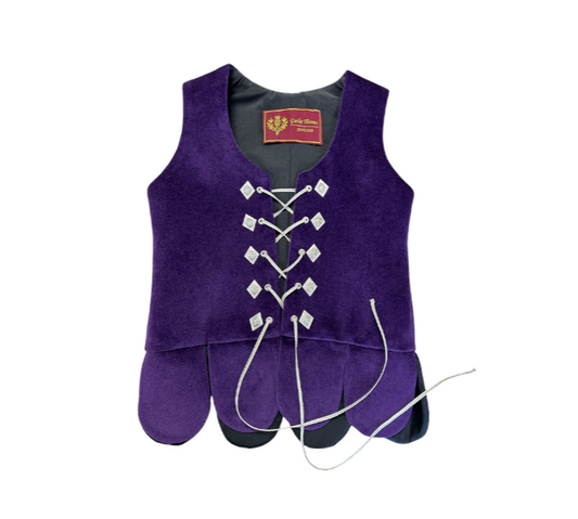 Aboyne Dance Waistcoat In Purple - Size 28