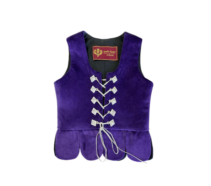 Aboyne Dance Waistcoat In Purple - Size 26