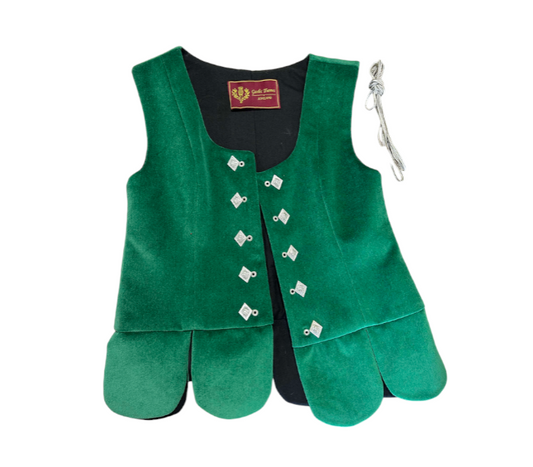 Aboyne Dance Waistcoat In Green - Size 32