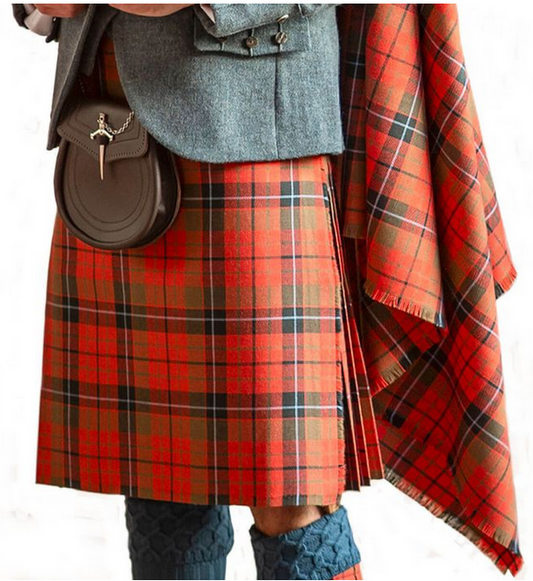 Lochcarron Mens Traditional 8 Yard Scottish Wool Strome Heavy Weight Kilt: S-Y Tartans