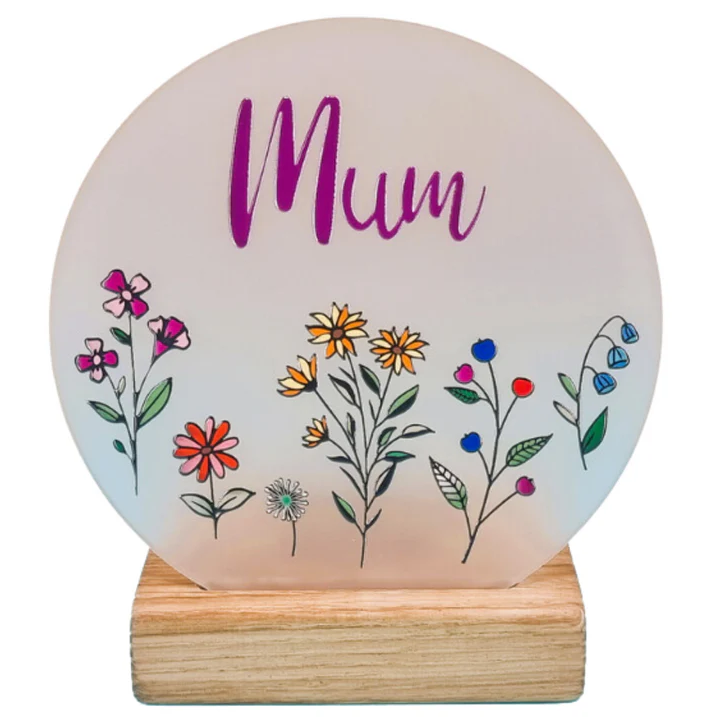 Mum Wildflower Round Candle Holder