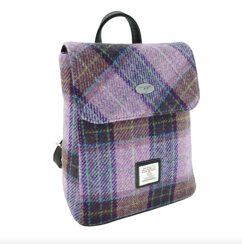 Bold Purple Harris Tweed Backpack