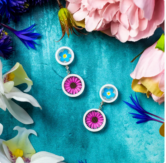 Double Floral Earings