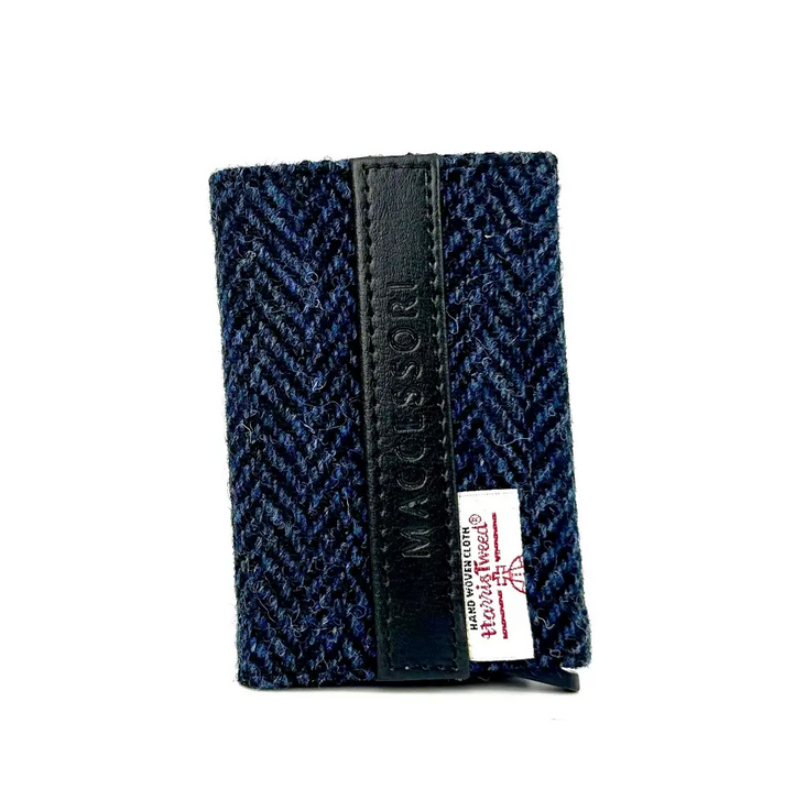 Blue Harris Tweed Card Holder