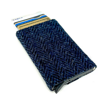 Blue Harris Tweed Card Holder