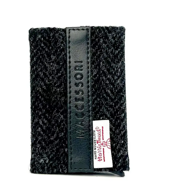 Charcoal Tweed Card Holder