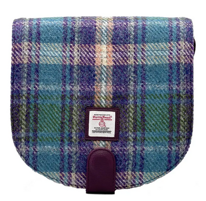 Green And Purple Tweed Cross Body Bag