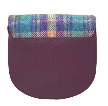 Green And Purple Tweed Cross Body Bag