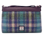 Green And Purple Plaid Tweed Large Shoulder Bag