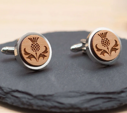 Thistle Wooden Cufflinks