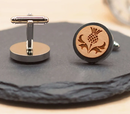 Thistle Wooden Cufflinks