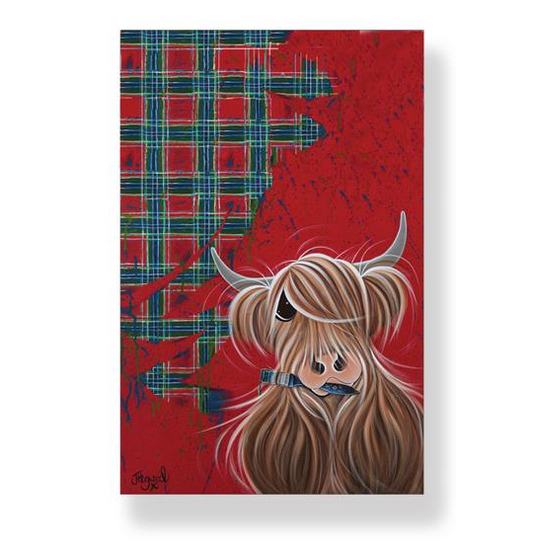 McMoo Tartan Paint Tea Towel