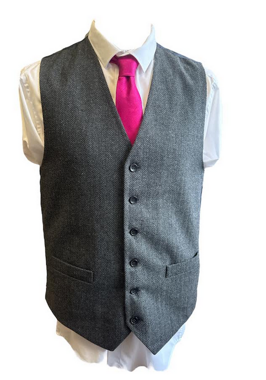 Grey Herringbone Waistcoat