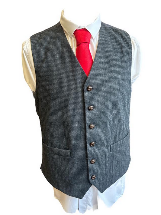 Charcoal Check Hounds Tooth Waistcoat