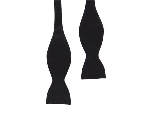 Plain Black Self Tie Bow Tie