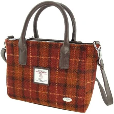 Burnt Orange Tartan Tote Handbag